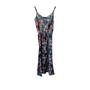 Women's Express Blue Red Floral Maxi Dress L